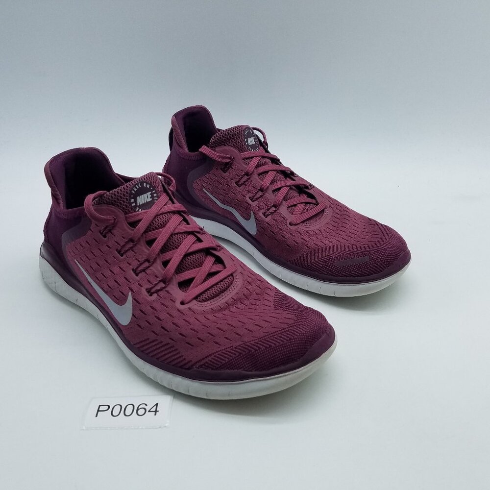 Nike Free RN 2018 Men's Size 8.5 Running Shoes Bordeaux Wolf Grey